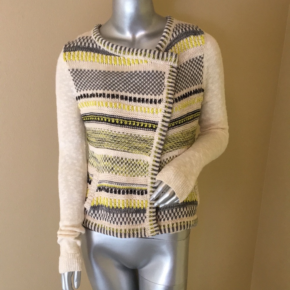Moth Anthropologie open front Cardigan Metallic